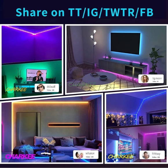 LED Bluetooth Light Strips, 66.6ft nwt - Picture 6 of 6